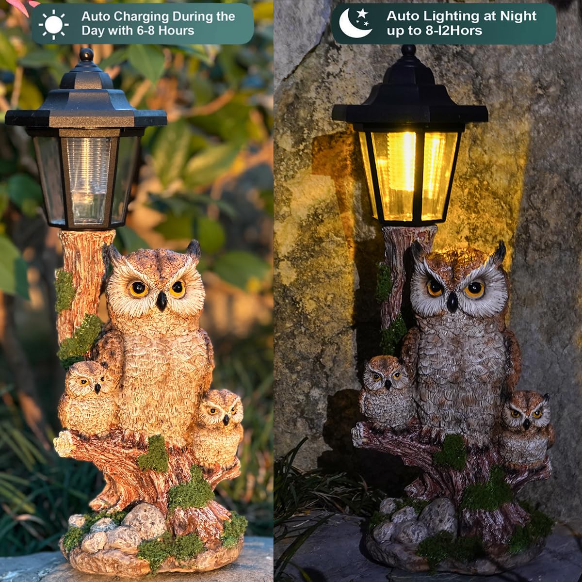 ZYLiWoo weatherproof garden owl sculpture for outdoor use on patios and beds