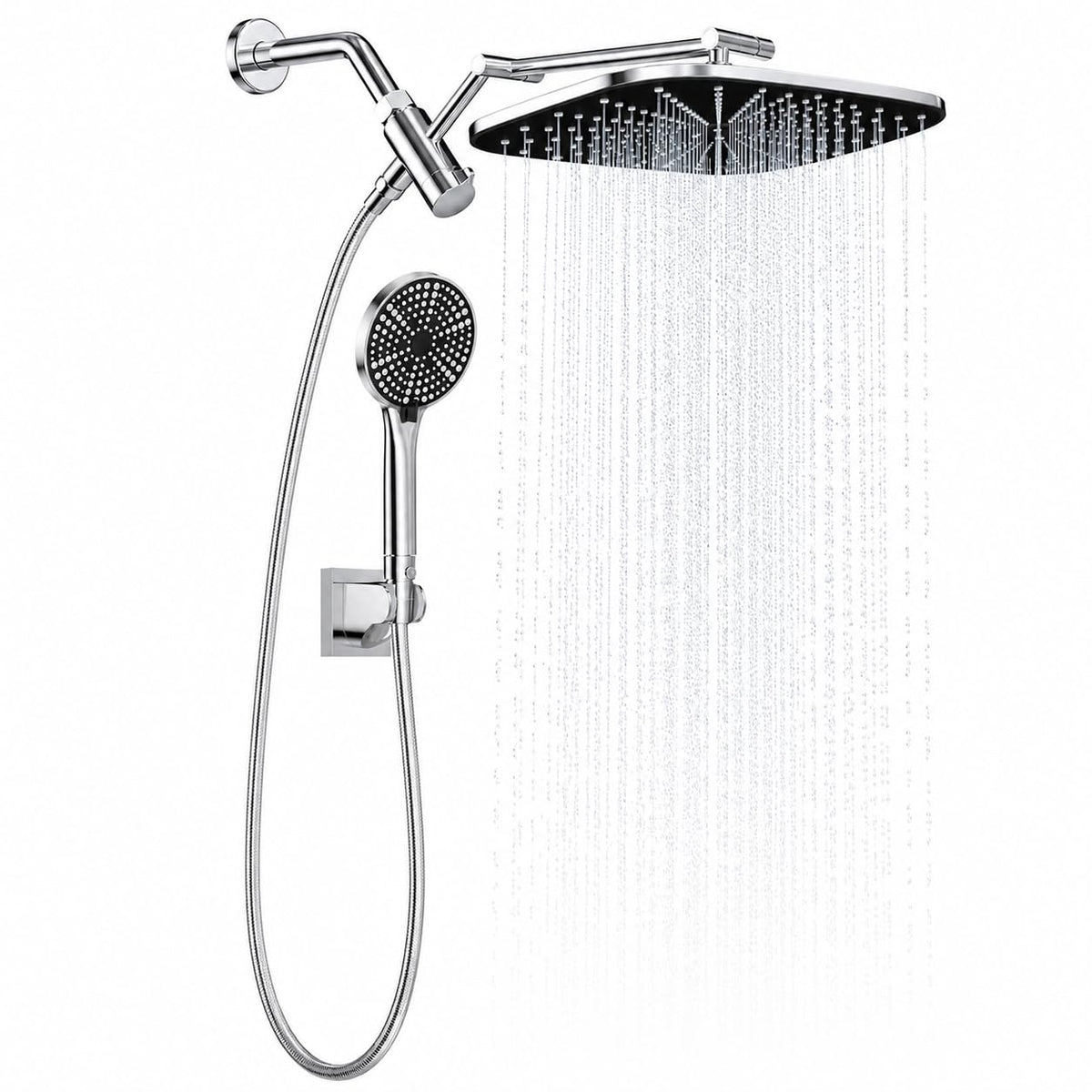 Zyora high-pressure rain shower head delivers wide coverage for a spa-like shower experience.