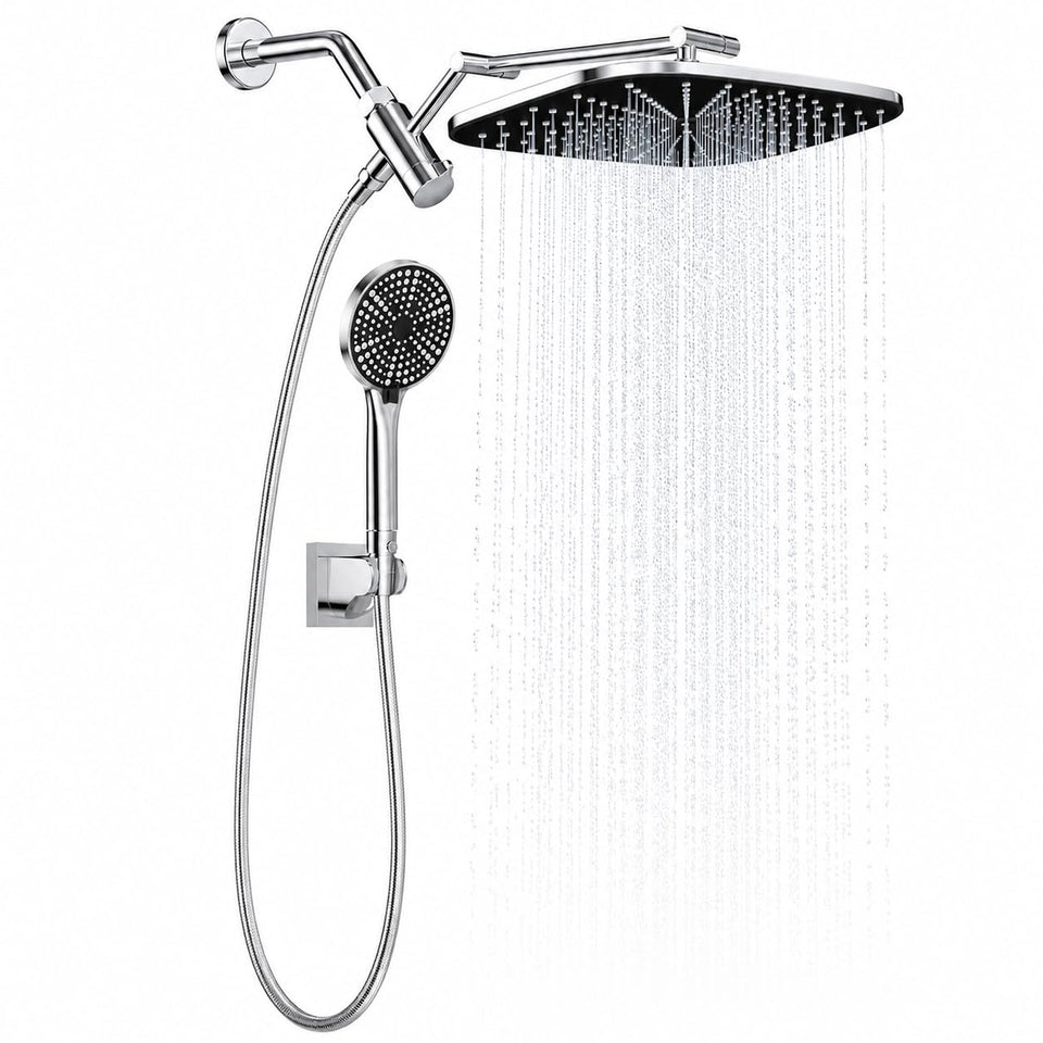 Zyora high-pressure rain shower head delivers wide coverage for a spa-like shower experience.
