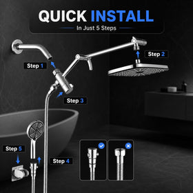 Zyora tool-free installation simplifies upgrading your shower in minutes.