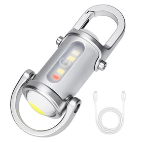 Zypilatsry 1200LM mini flashlight dual-LED front view shows bright beam for camping.
