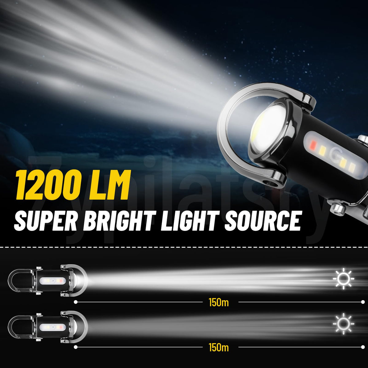 Zypilatsry keychain flashlight ready for accessible outdoor use.
