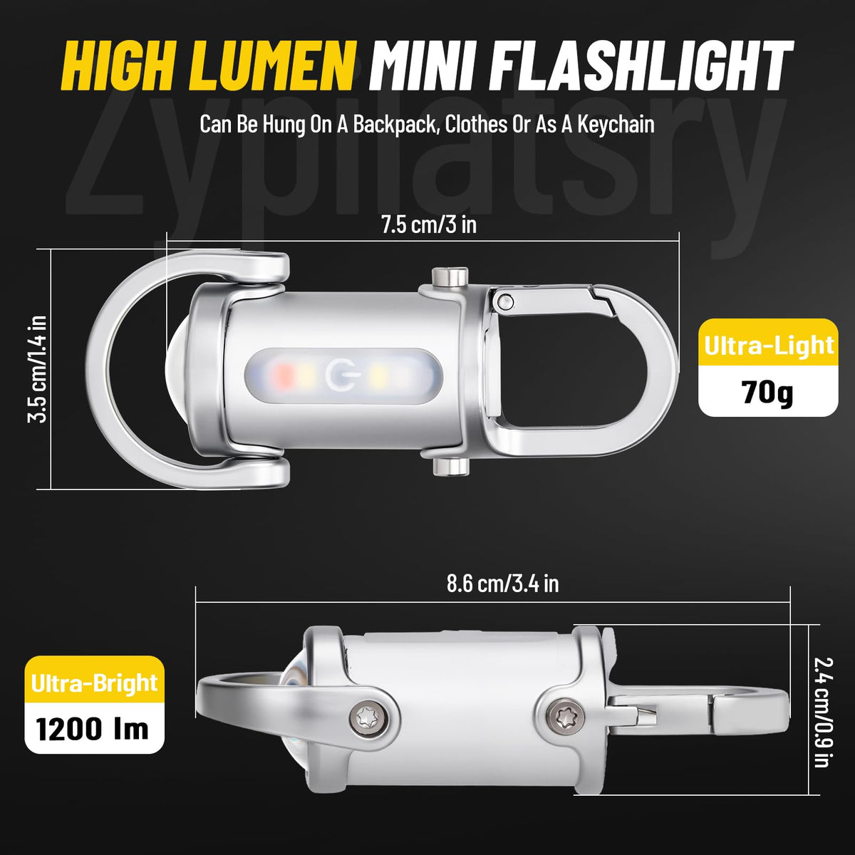 Zypilatsry 1000mAh power bank function for emergencies on-the-go.