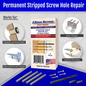ZZEM SCREW 4-PK repair hole application demonstrates quick, clean outcomes.