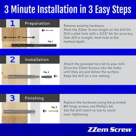 ZZEM SCREW 4-PK repaired door jamb after installation.