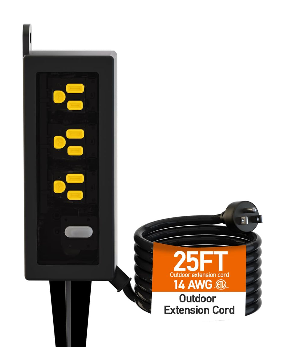 ZZJ outdoor power strip with a 25-ft cord for long patio setups.