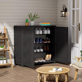 ZZM storage cabinet durable UV-resistant resin ensures long-lasting outdoor use.