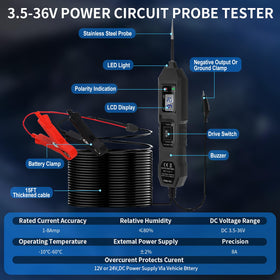 Zzxker Power Circuit Probe Tester LCD display shows precise voltage readings.